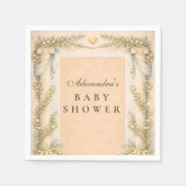 Greek Neutral Floral Baby Shower Serviette (Vorderseite)