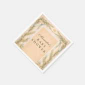 Greek Neutral Floral Baby Shower Serviette (Ecke)