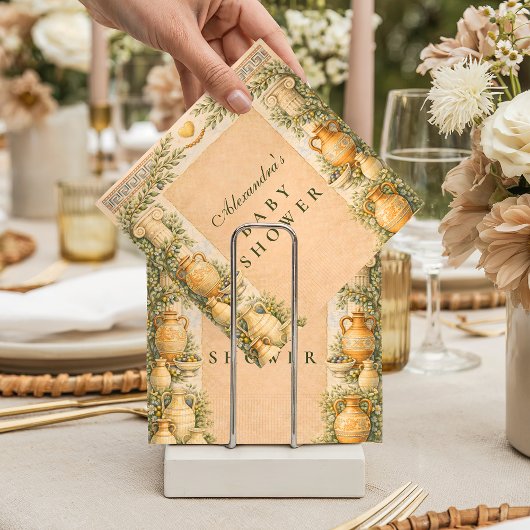 Greek Olive Baby Shower Serviette
