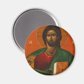 GREEK ORTHODOX ICON JESUS CHRIST MAGNET (Vorderseite/Rückseite)
