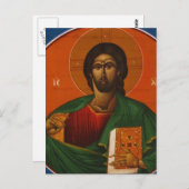 GREEK ORTHODOX ICON JESUS CHRIST POSTKARTE (Vorne/Hinten)
