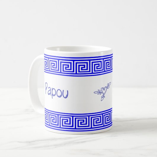 Greek Papou Ceramic Mug Kaffeetasse (Vorderseite Links)