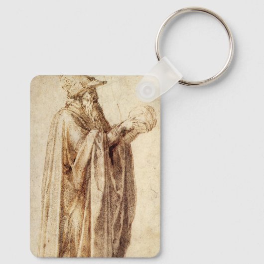 Greek Philosopher with Human Skull by Michelangelo Schlüsselanhänger (Rückseite)