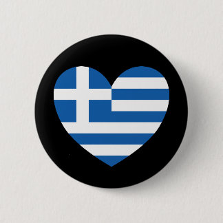 Greek Pride Flag Love Heart Button