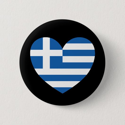Greek Pride Flag Love Heart Button (Vorderseite)