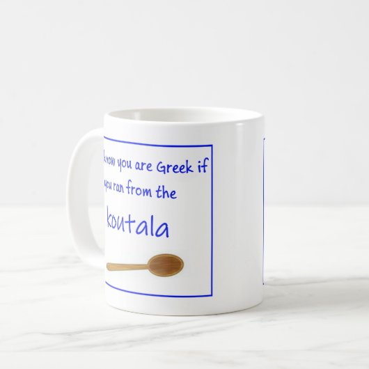 Greek Saying on Ceramic Mug Kaffeetasse (Vorderseite Links)