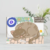 Greek Sleepy Cat Taverna Scenery (Stehend Vorderseite)