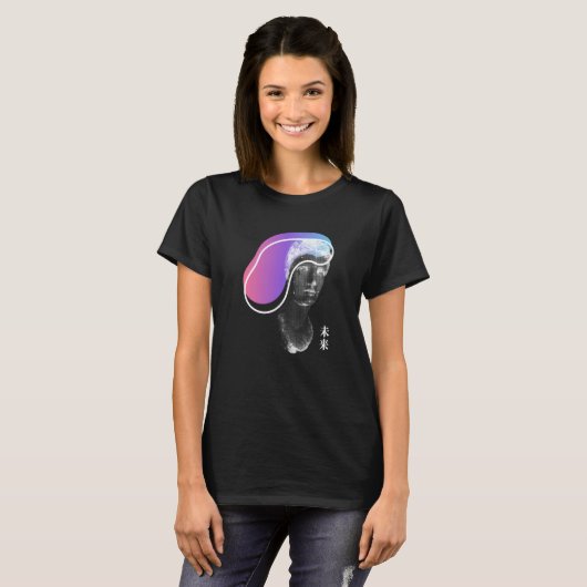 Greek Statue Artsy Vaporwave Retrowave Kanji T-Shirt (Vorne ganz)