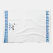 Greek Yiayia Greek Grandmother Gold Greek Key Geschirrtuch (Horizontal)