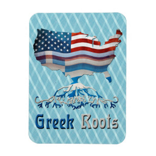 Greeks Roots American Map Flexi Magnet