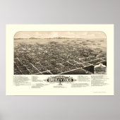 Greeley, CO Panoramic Map - 1882 Poster (Vorne)