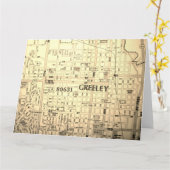 Greeley, CO Vintag Map Karte (Gelbe Blume)