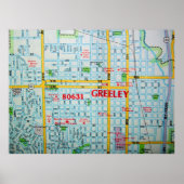 Greeley, CO Vintag Map Poster (Vorne)