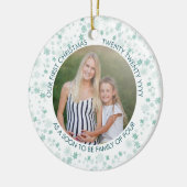 | Greem Ditsy Snowflake Foto Keramik Ornament (Links)