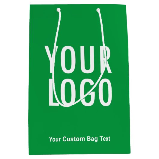 Green 10-Zoll-Geschenktasche mit Firmenlogo Medium Mittlere Geschenktüte (Vorderseite)