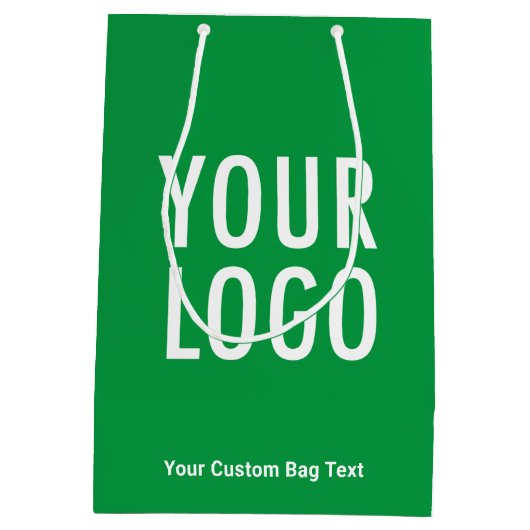 Green 10-Zoll-Geschenktasche mit Firmenlogo Medium Mittlere Geschenktüte (Rückseite)