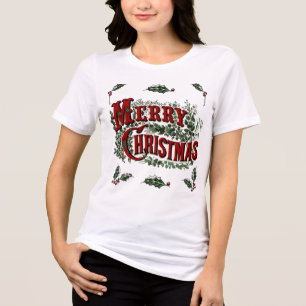 Green 1876 Frohe Weihnachten Tri-Blend Shirt
