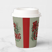 Green 1876 Merry Christmas Pappbecher (Rechts)