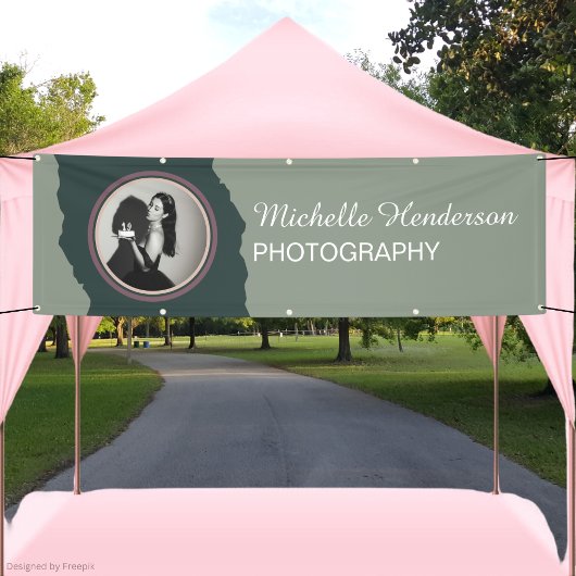 Green 1 Foto Promotional Business Name Banner