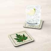 Green 1 Leaf Fall Season Themed Cork Untersetzer (Rechte Seite)