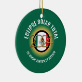Green 2024 INSGESAMT SOLAR ECLIPSE Mexiko Keramik Ornament (Rechts)