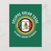 Green 2024 INSGESAMT SOLAR ECLIPSE Mexiko Postkarte (Vorderseite)