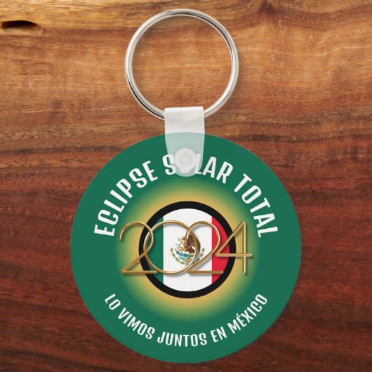 Green 2024 INSGESAMT SOLAR ECLIPSE Mexiko Schlüsselanhänger (Rückseite)