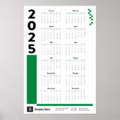 Green 2025 Corporate Wall Calendar Poster (Vorne)