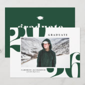 Green 2025 Fett Typografy Foto Abschluss Ankündigung (Vorne/Hinten)
