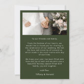 Green 2 Foto Verheiratet Bright Wedding Weihnachte Dankeskarte (Rückseite)