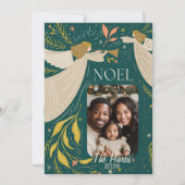 Green 2 Foto Weihnachten Card mit Angels Grußkarte (Vorderseite)