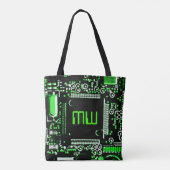 Green 2 Monogramm auf dem Totbeutel Tasche (Rückseite)