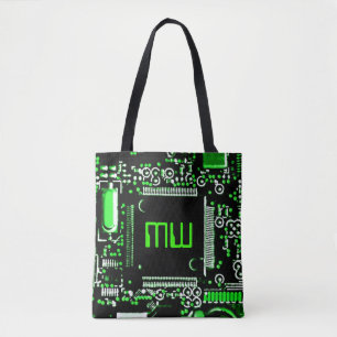 Green 2 Monogramm Totbeutel grün hinten Tasche