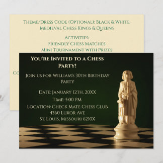 Green 30. Geburtstag Party Schach Bishop Einladung