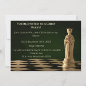 Green 30. Geburtstag Party Schach Königin Einladung (Vorderseite)
