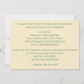 Green 30. Geburtstag Party Schach Rook Einladung (Rückseite)