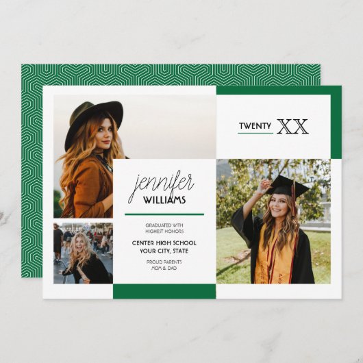 Green 3 Foto Abschluss Ankündigung (Vorne/Hinten)