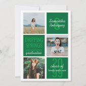 Green 3-Foto Fun Boxes Abschluss Einladung (Vorderseite)