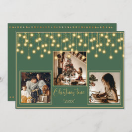 Green 3 Fotos Weihnachtszeit Gold Feiertag Feiertagskarte
