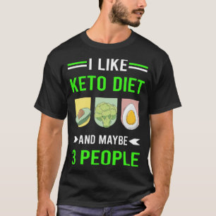 Green 3 People Keto Diät Ketogenese Ketone Ketosis T-Shirt