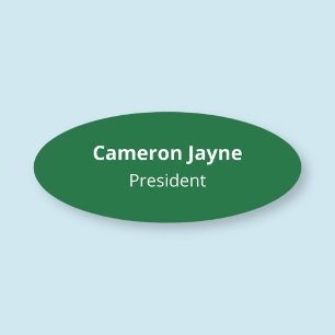 Green 3 Zoll Oval Name Tag Sicherheit Button Beruf