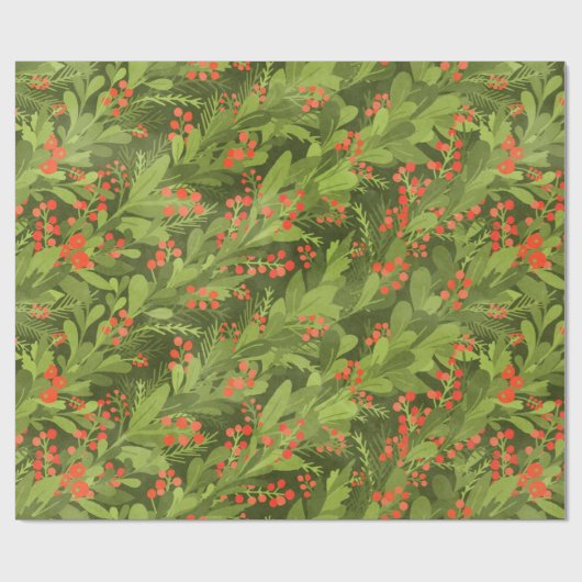 Green 3D diagonale Weihnachtsgarland Geschenkpapier (Flach)