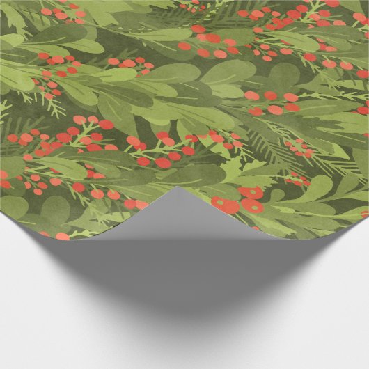 Green 3D diagonale Weihnachtsgarland Geschenkpapier (Ecke)