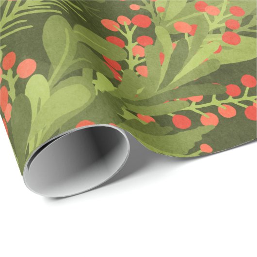 Green 3D diagonale Weihnachtsgarland Geschenkpapier (Rolleneckpunkt)