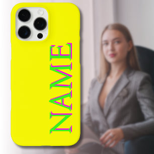 Green 3D Magenta Moderner Name Trendy Cool Yello iPhone 16 Pro Max Hülle