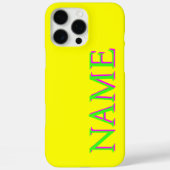 Green 3D Magenta Moderner Name | Trendy Cool Yello Case-Mate iPhone Hülle (Rückseite)