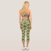 Green 3d Squares Capri Leggings (Rückseite)