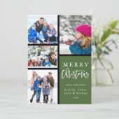 Green 4 Foto Collage Moderne frohe Weihnachten (Stehend Vorderseite)