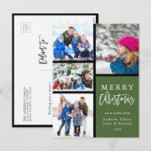 Green 4 Foto Collage Moderne frohe Weihnachten (Vorne/Hinten)