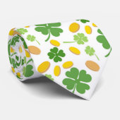 Green 4 Leaf Clovers St Patricks Day Coins ​ Krawatte (Gerollt)